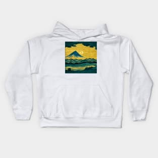 A Van Gogh mountains and fields landscape Kids Hoodie